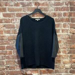 SANDRO sweater , leather sleeves